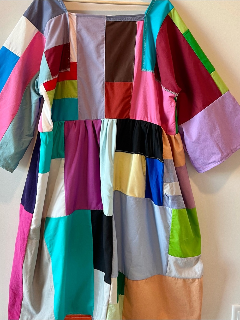 Handmade Quilted Patchwork Colorblock Dress SKU 06151 - Picture 10 of 15